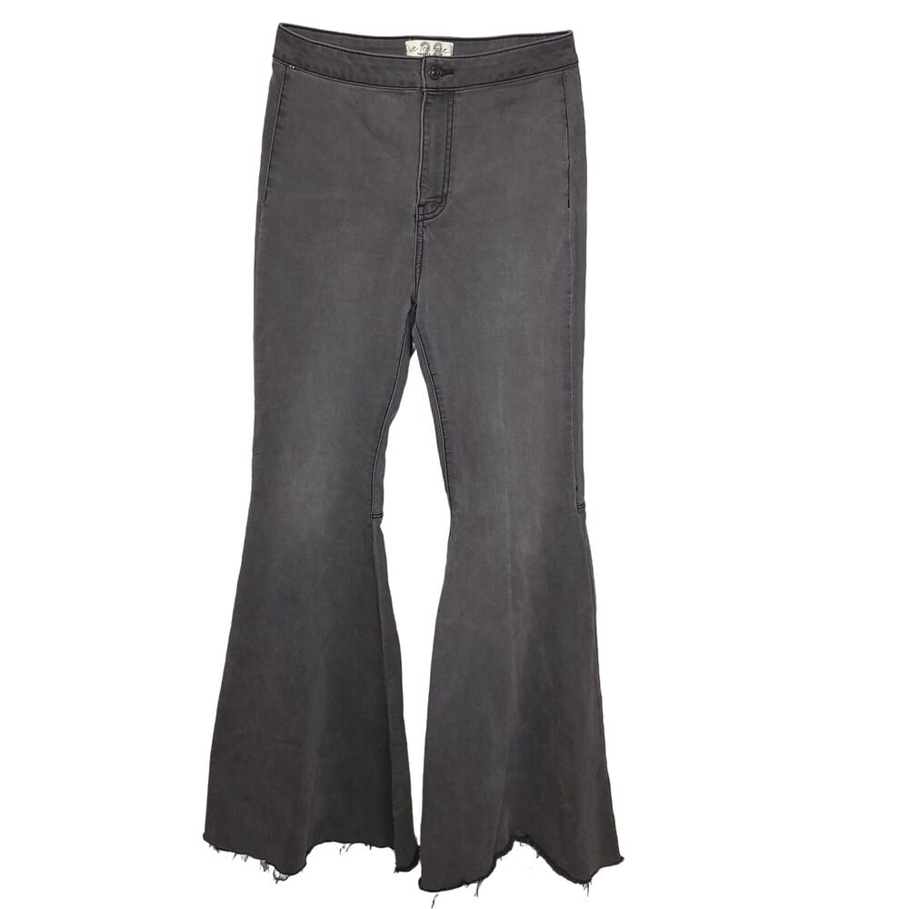 We The Free Women’s Flare Jeans Sz 28 Gray Frayed Boho Hippie Festival Y2K EUC